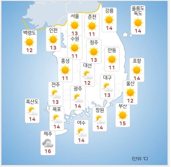 기상청= 오늘 오전 날씨