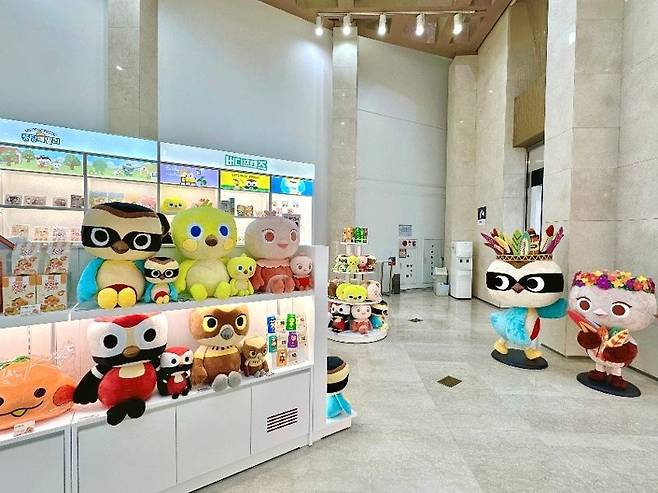 제주 중문면세점의 생물다양성 캐릭터 버디프렌즈 매장. 아시아홀딩스 제공