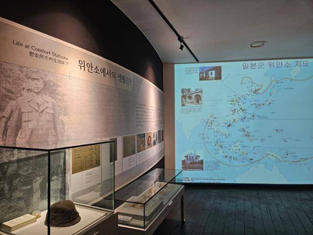 경기 광주시 퇴촌면 나눔의집 내 일본군 위안부 역사관. 1관 입구에는 1930년대 세계 각지에 흩어져 있던 일본 위안소 지도가 전시돼 있다. 이종구 기자