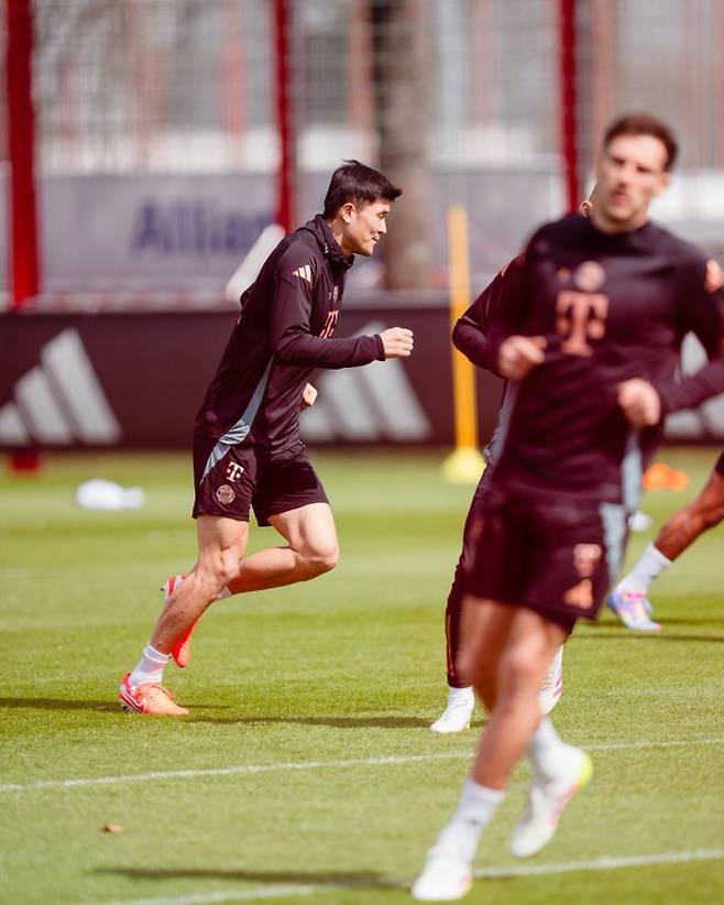 3일 바이에른 뮌헨이 SNS 공개한 김민재 훈련 장면. 사진=뮌헨 SNS