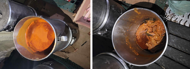 식품위생법 위반 혐의 적발 제품 김치찌개 잔여분. (사진, 식약처)
