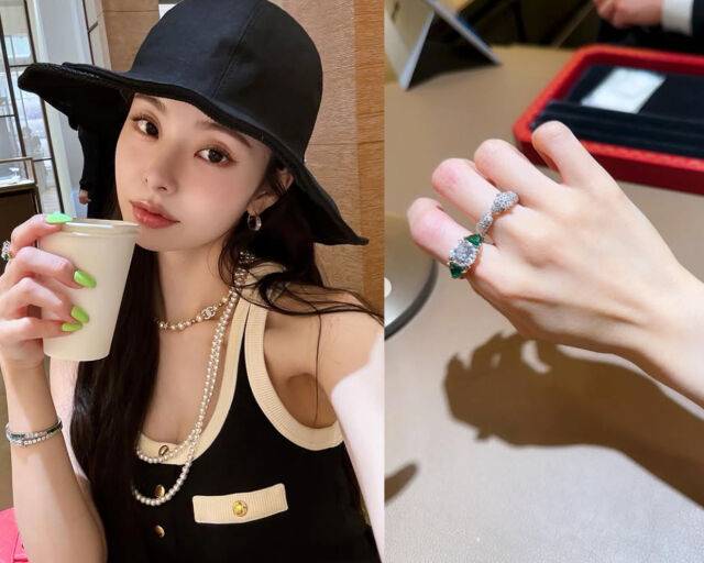 프리지아가 명품 반지를 사고 있다. / 프리지아 소셜미디어 캡처