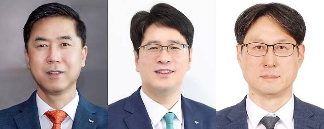 왼쪽부터 이주영 전무이사·김승관 이사·이영우 이사