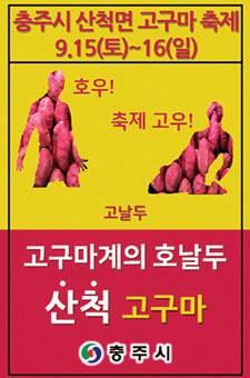 고구마를 호날두 모양으로 편집한 ‘고날두 포스터’. 충주시 홍보맨 김선태 뉴미디어팀 팀장의 2018년 작품이다.