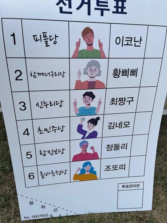 충북피플퍼스트센터가 도입을 요구한 그림 투표용지 본보기. 충북피플퍼스트센터 제공