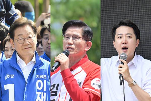 (왼쪽부터)더불어민주당 이재명·국민의힘 김문수·개혁신당 이준석 대선 후보. 경기일보