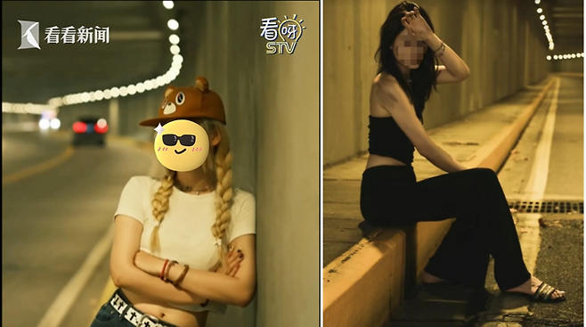 터널 안에서 사진을 찍어 인증샷을 올린다.[사진 = 광명망, kankanews]