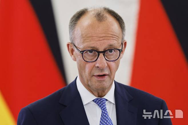 [빌뉴스=AP/뉴시스] 프리드리히 메르츠 독일 총리. 2025.-5.27