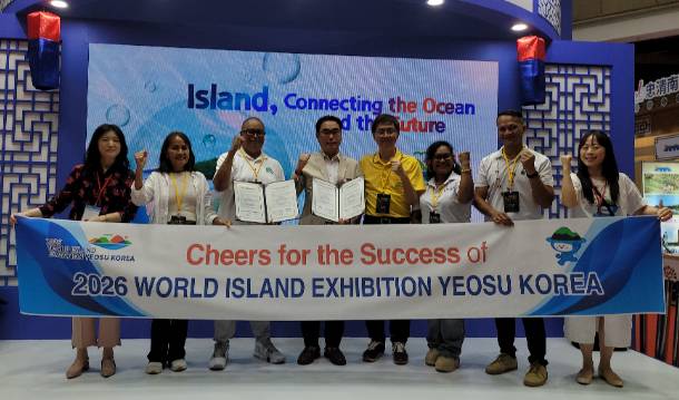 2026여수세계섬박람회 조직위원회는 지난 25일 대만 타이베이세계무역센터에서 팔라우 관광청과 공식 참가협약을 체결했다. 여수세계섬박람회 조직위원회 제공