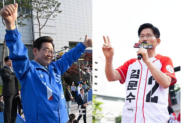 이재명 더불어민주당 대선 후보와 김문수 국민의힘 대선 후보. 류영주·황진환 기자