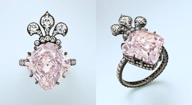 ▲마리 앙투아네트가 소장했던 핑크 다이아몬드가 박힌 반지 [크리스티 홈페이지]