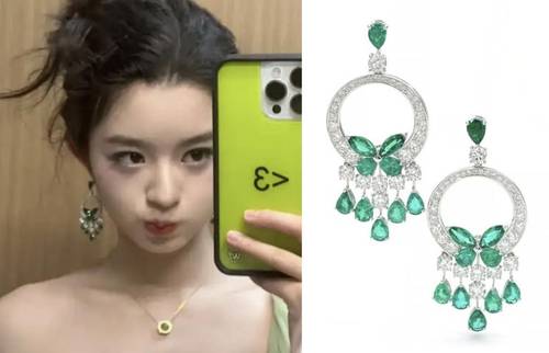 중국 연예인 황양톈톈이 지난 11일 웨이보에 올린 사진. 누리꾼들이 고가 귀고리에 주목하며 분노 여론이 조성됐다. 웨이보
