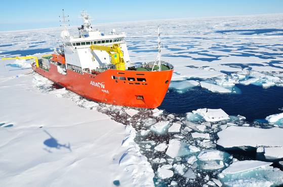 A picture of the Araon icebreaker [KOREA POLAR RESEARCH INSTITUTE]