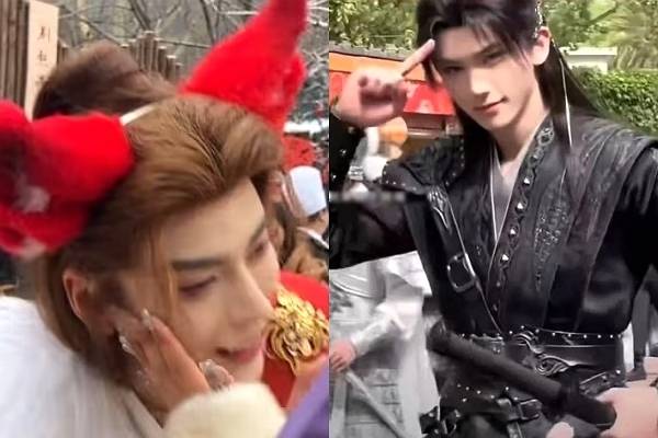 중국 관광지들이 관광객을 유치하기 위한 남성 아르바이트생을 모집한다는 공고문을 낸 가운데, NPC 아르바이트 중인 중국 남성의 모습. [사진 출처 = 현지 매체 캡처]