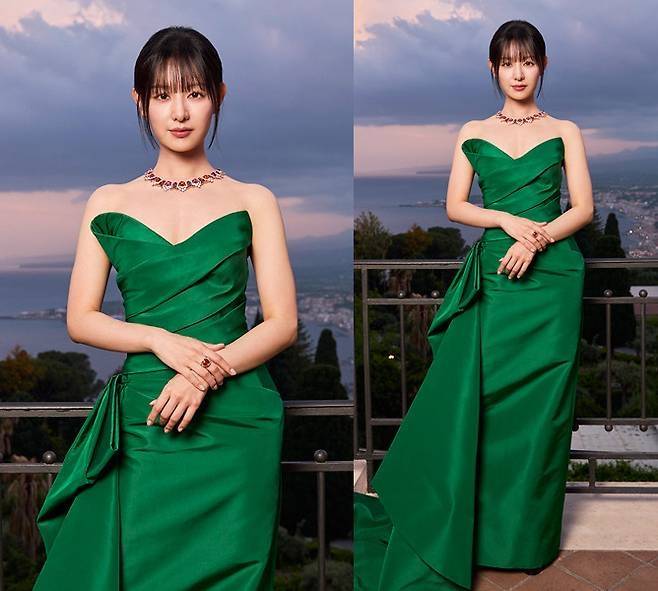 김지원이 다시 한번 ‘클래식한 고혹’의 정석을 보여줬다.사진=불가리 제공