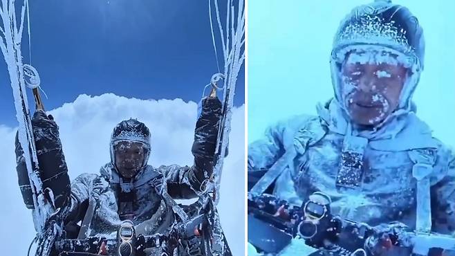 극적 생환한 중국 패러글라이더 [홍콩 성도일보 캡처. 재판매 및 DB 금지]