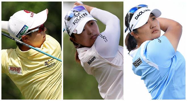 왼쪽부터 김효주, 고진영, 유해란(사진=AFPBBNews)