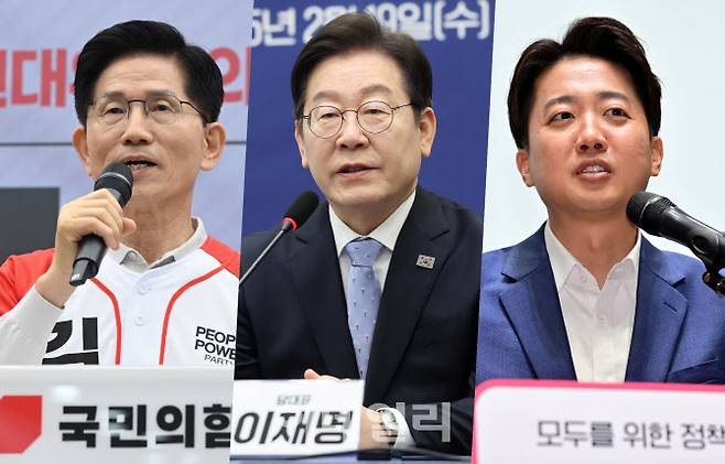 왼쪽부터 김문수 국민의힘 대선 후보, 이재명 더불어민주당 대선 후보, 이준석 개혁신당 대선 후보 (사진 = 이데일리 이영훈·노진환·방인권 기자)