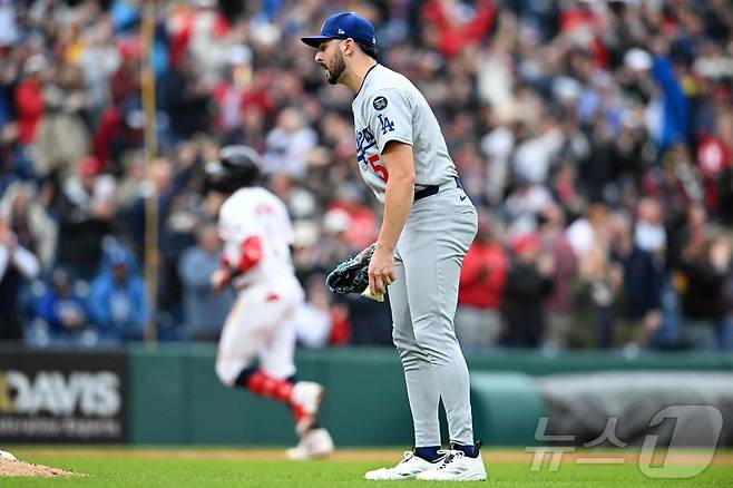 다저스가 클리블랜드에 역전패를 당했다. ⓒ AFP=뉴스1