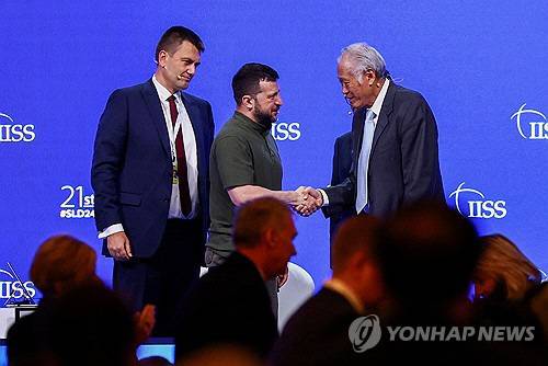 젤렌스키 우크라이나 대통령이 참석한 2024년 샹그릴라 대화. 로이터 연합뉴스