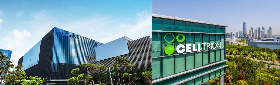 삼성바이오로직스 4공장(왼쪽)과 셀트리온 본사 전경. /사진=각 사