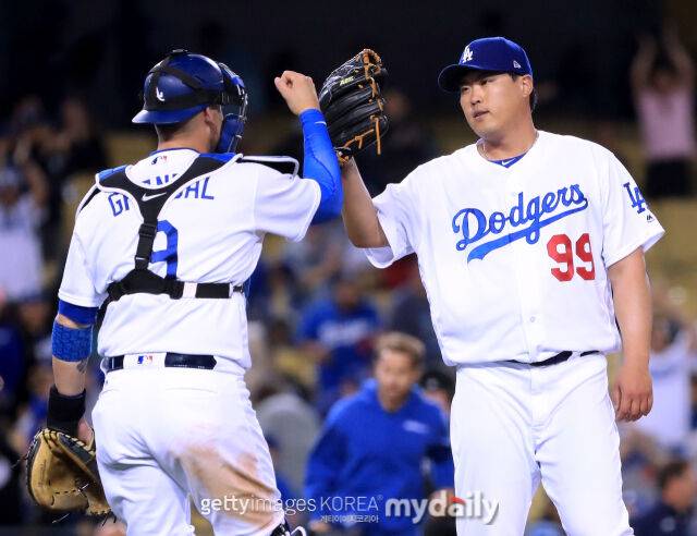류현진과 호흡을 맞췄던 그랜달./게티이미지코리아
