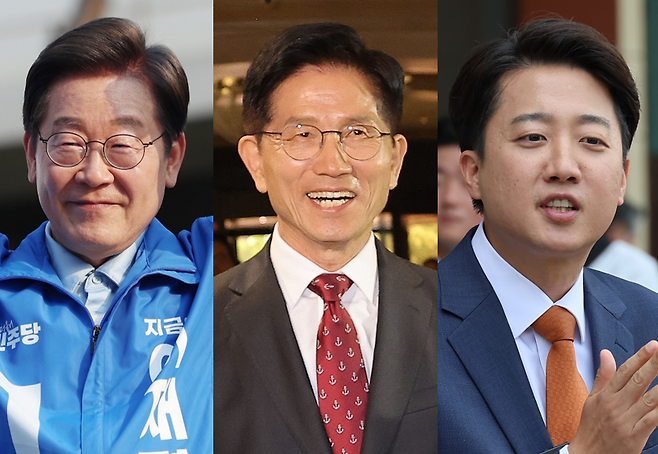이재명(사진 왼쪽부터) 더불어민주당 대선 후보, 김문수 국민의힘 대선 후보, 이준석 개혁신당 대선 후보. [연합]