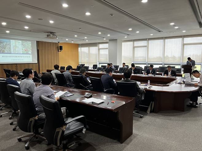 성남시청에서 열린 1기 신도시 선도지구 민관합동 태스크포스 회의. 성남시 제공