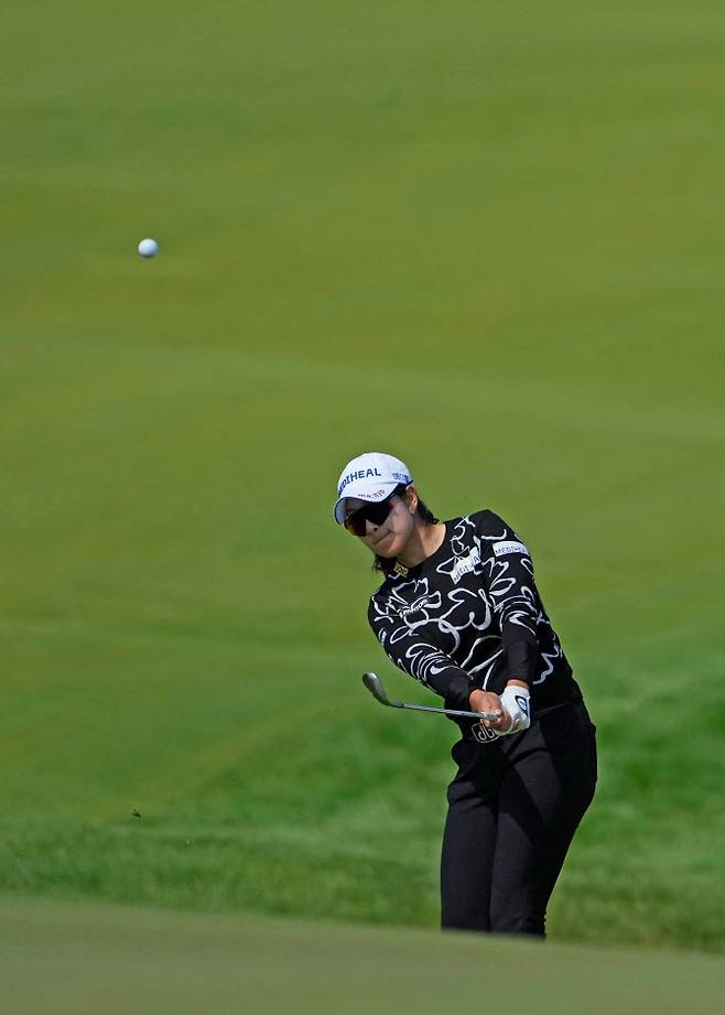 US여자오픈 첫날 공동 1위에 오른 김아림이 18번홀에서 어프로치 샷을 하고 있다. (사진=AFPBBNews)