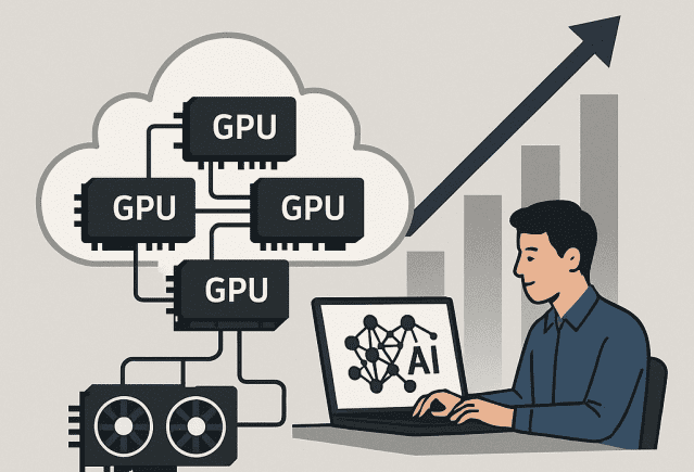 정부가 1천723억원을 투입해 클라우드 기반 GPU 임차 사업을 추진한다. (사진=챗GPT 제작)