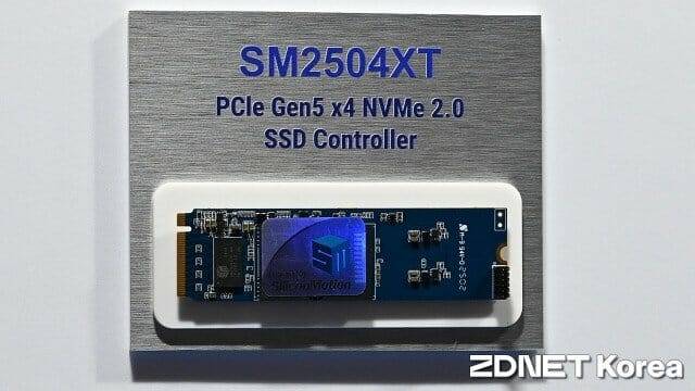 실리콘모션 SM2504XT 탑재 PCI 익스프레스 5.0 SSD 시제품. (사진=지디넷코리아)