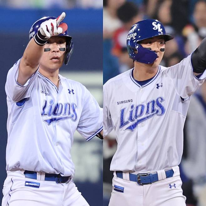 삼성 강민호-구자욱. 삼성 제공