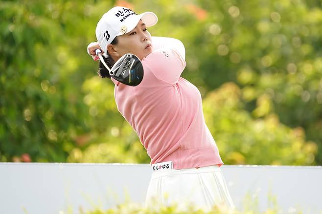 Sh수협은행 MBN 여자오픈 첫날 7언더파를 몰아친 안선주의 야디지북에는 두 아이의 이름을 새겨져 있다. 박태성 골프전문사진기자