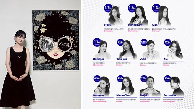 왼쪽 김지희 작가,  메가 인플루언서./사진제공=한국의료관광진흥협회, 바이오플러스인터내셔널