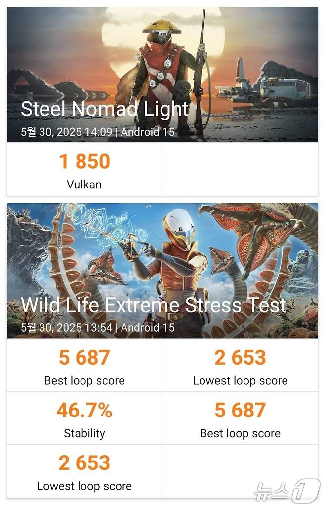갤럭시S25 엣지 3D마크 테스트 결과 2025.05.30/뉴스1