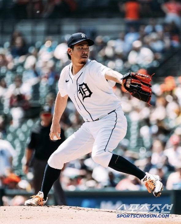 사진캡처=디트로이트 시절 마에다의 투구 모습. 사진캡처=마에다 겐타 SNS