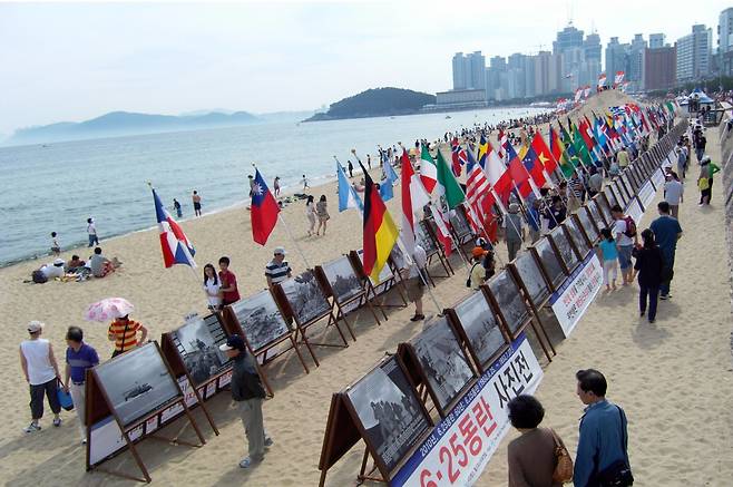 2010년 6월 부산 해운대 해수욕장에서 연 사진전 /WPF