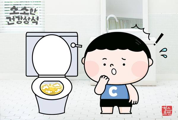 소변 거품이 평소보다 지나치게 많거나, 물을 내리지 않고 두었을 때 거품이 몇 분 지나도 변기에 붙어서 사라지지 않거나, 몸이 붓고 거품뇨 횟수가 잦​은 경우에 질환을 의심해 볼 수 있다./그래픽=헬스조선DB