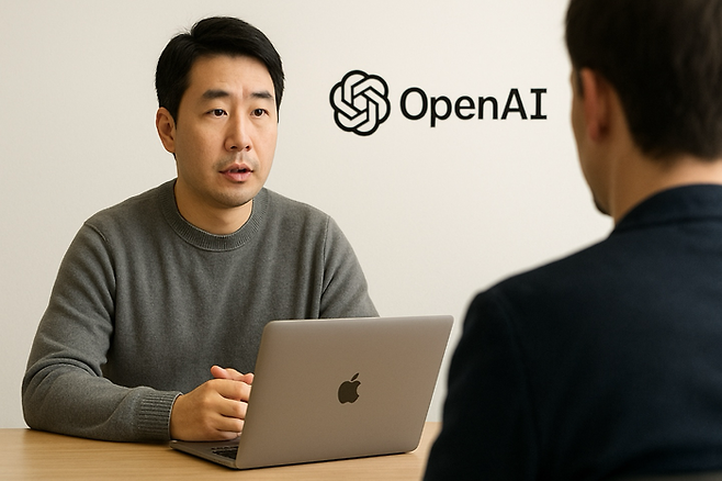 오픈AI에 면접을 보고 있는 지원자를 상상한 AI 제작 이미지 [출처 = 챗GPT]