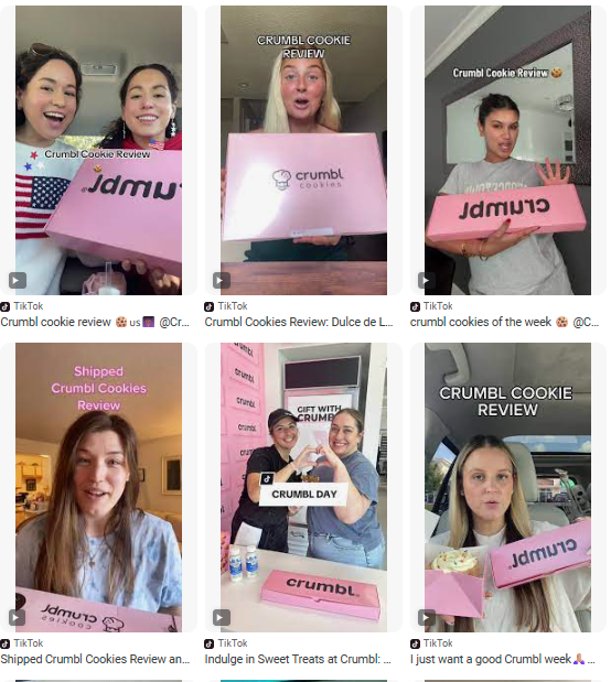 조회수 보장인 틱톡 내 크럼블 체험 콘텐츠들