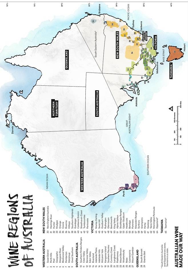 호주 와인 산지. 호주와인협회