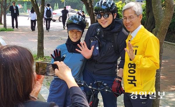 권영국 민주노동당 후보가 1일 인천대공원에서 유세를 벌였다. 2025.6.1 /김성호기자 ksh96@kyeongin.com