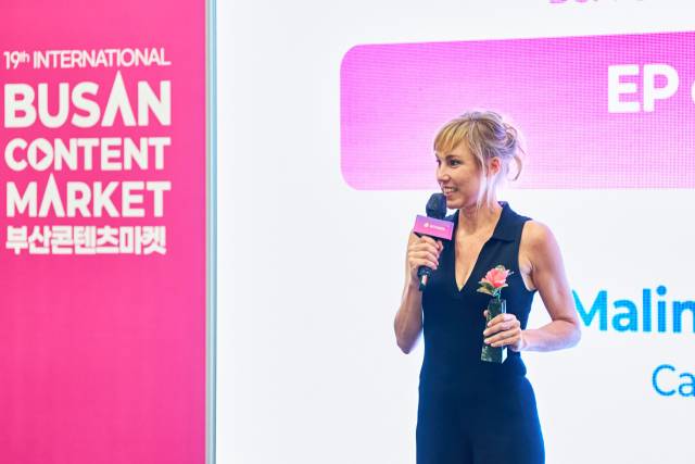 부산콘텐츠마켓 OTT시리즈 어워등서 EP상을 받은 벨기에 프로듀서 마린 사라 고진. BCM제공