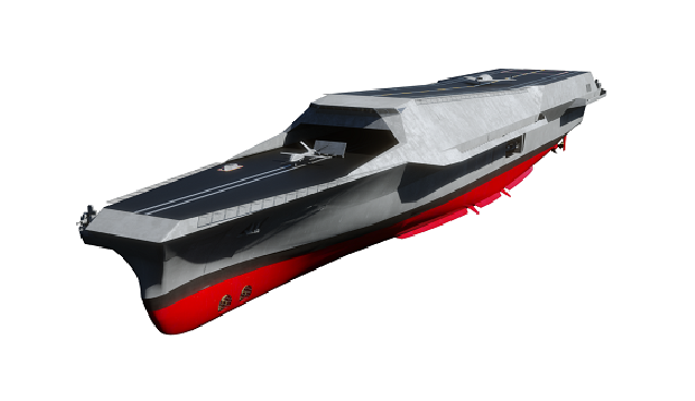 HD현대중공업 미래형 무인전력모함(모델명 HCX-23 Plus)의 조감도./사진=HD현대중공업