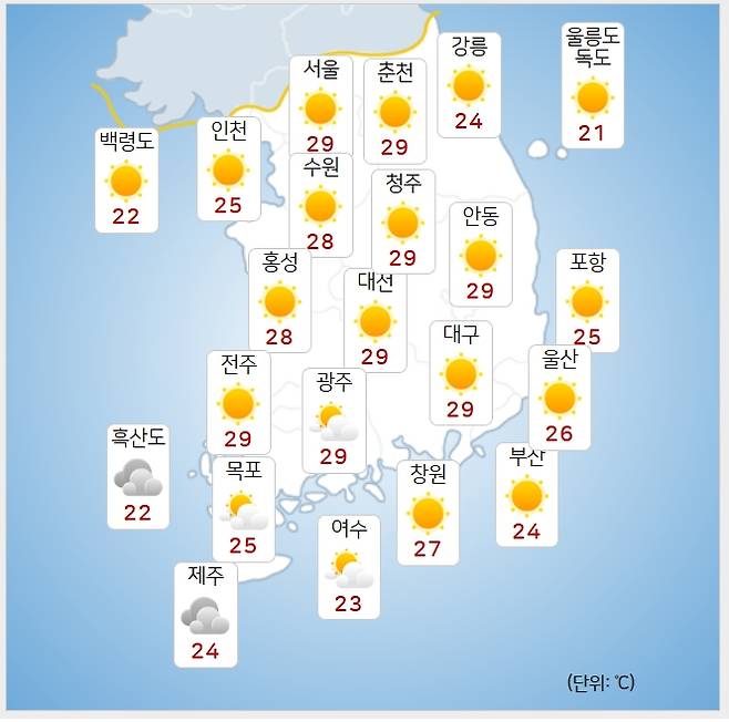 ⓒ기상청: 오늘(1일) 오후 날씨