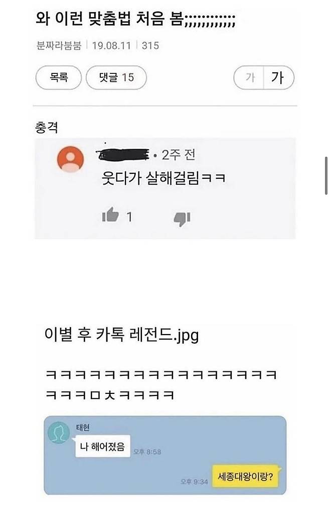 어질어질 레전드 맞춤법 파개현장ㄷㄷㄷ.jpg