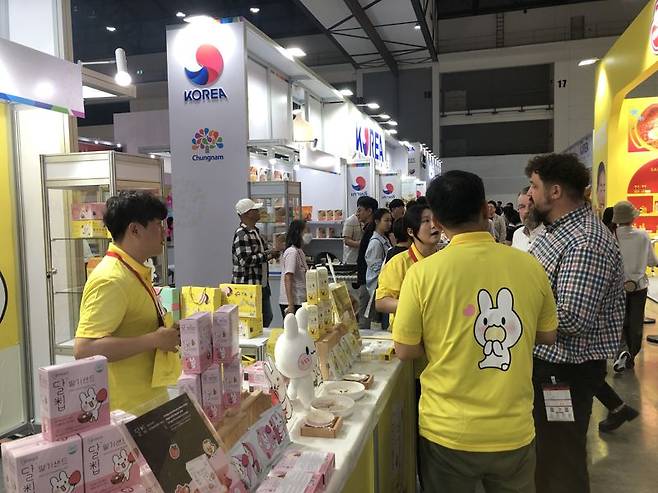 지난달 27⁓31일 태국에서 열린 ‘2025 태국 식품박람회(Thaifex)’ 충남도 공동관 부스 모습.
