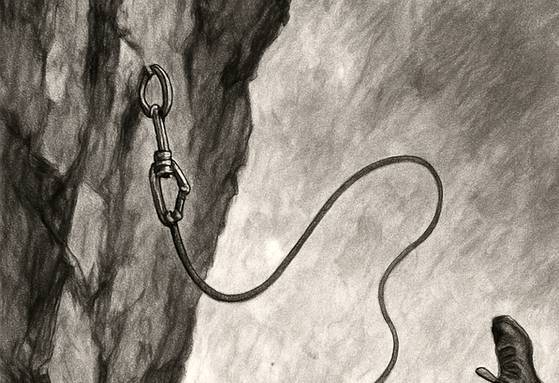 암벽등반 사고를 AI로 만든 이미지.