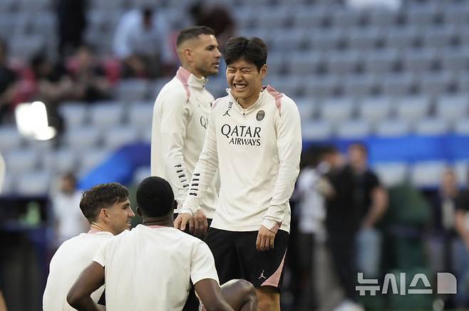 [뮌헨=AP/뉴시스]UCL 결승 준비하는 이강인 2025.05.30.