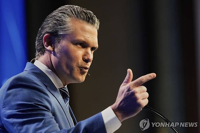 헤그세스 미 국방장관 [AP 연합뉴스 자료사진. 재배포 및 판매 금지]